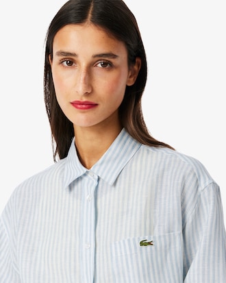Women's Oversized Striped Linen Shirt