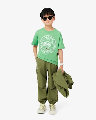 Kids' Contrast Badge Cotton T-Shirt