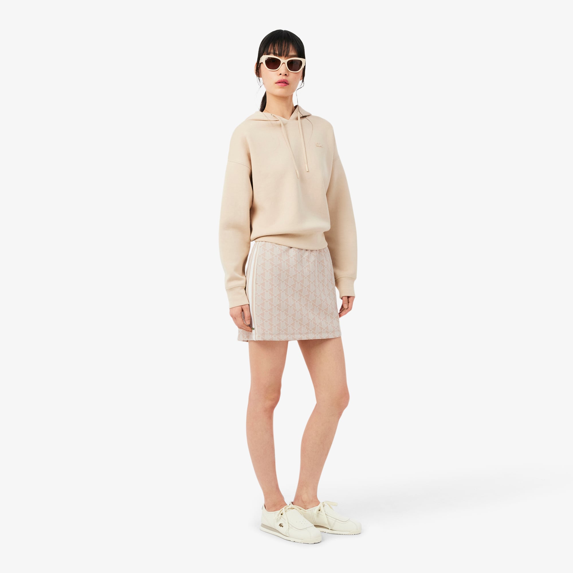Lacoste Monogram Skirt - Xs (34) In Sand