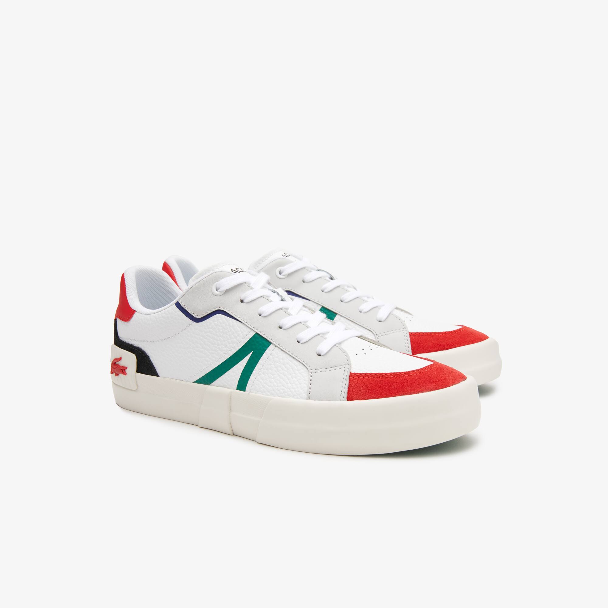 Men's Lacoste L004 Leather Colour-Pop Trainers - Sneakers - New In