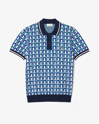 Men's Graphic Motif Cotton Polo Sweater