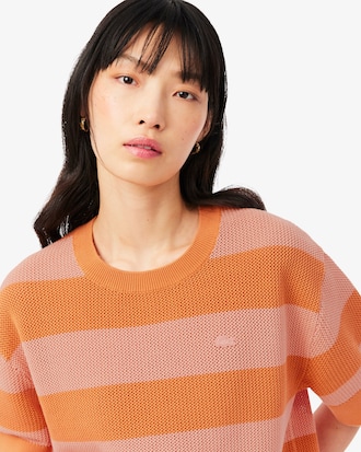 Playera De Punto De Malla A Rayas