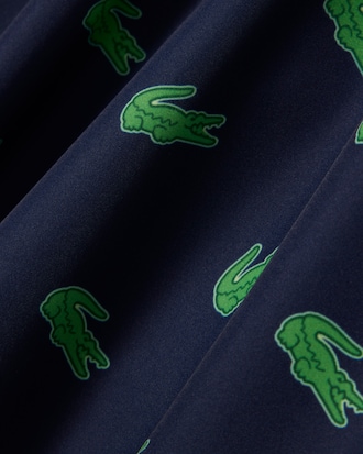 Mid Length Crocodile Print Swim Trunks