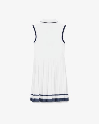 Kids' Stretch Piqué Pleated Polo Dress