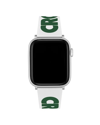 Unisex Croc Print White Silicone Apple Watch Strap