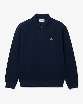 Polo Collar Piqu&eacute; Sweatshirt