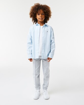 Kids' Striped Print Oxford Cotton Shirt
