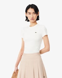 Women's Slim Fit Ribbed Cotton T-Shirt