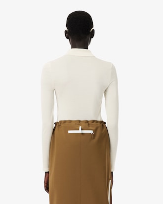 Runway Slim Fit Long Silk Sleeved Polo Shirt