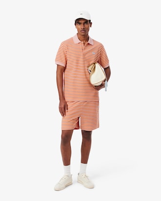 Classic Fit Textured Striped Polo Shirt