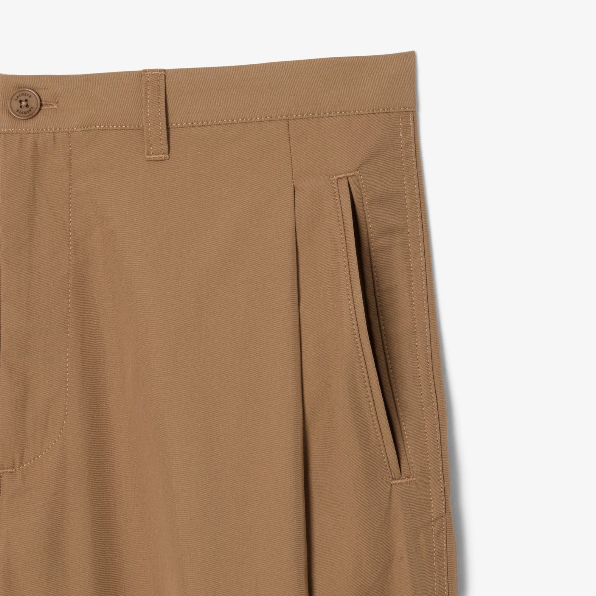 Loose Fit Pleated Twill Pants