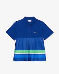 Kids' Pleated Hem Petit Piqué Polo