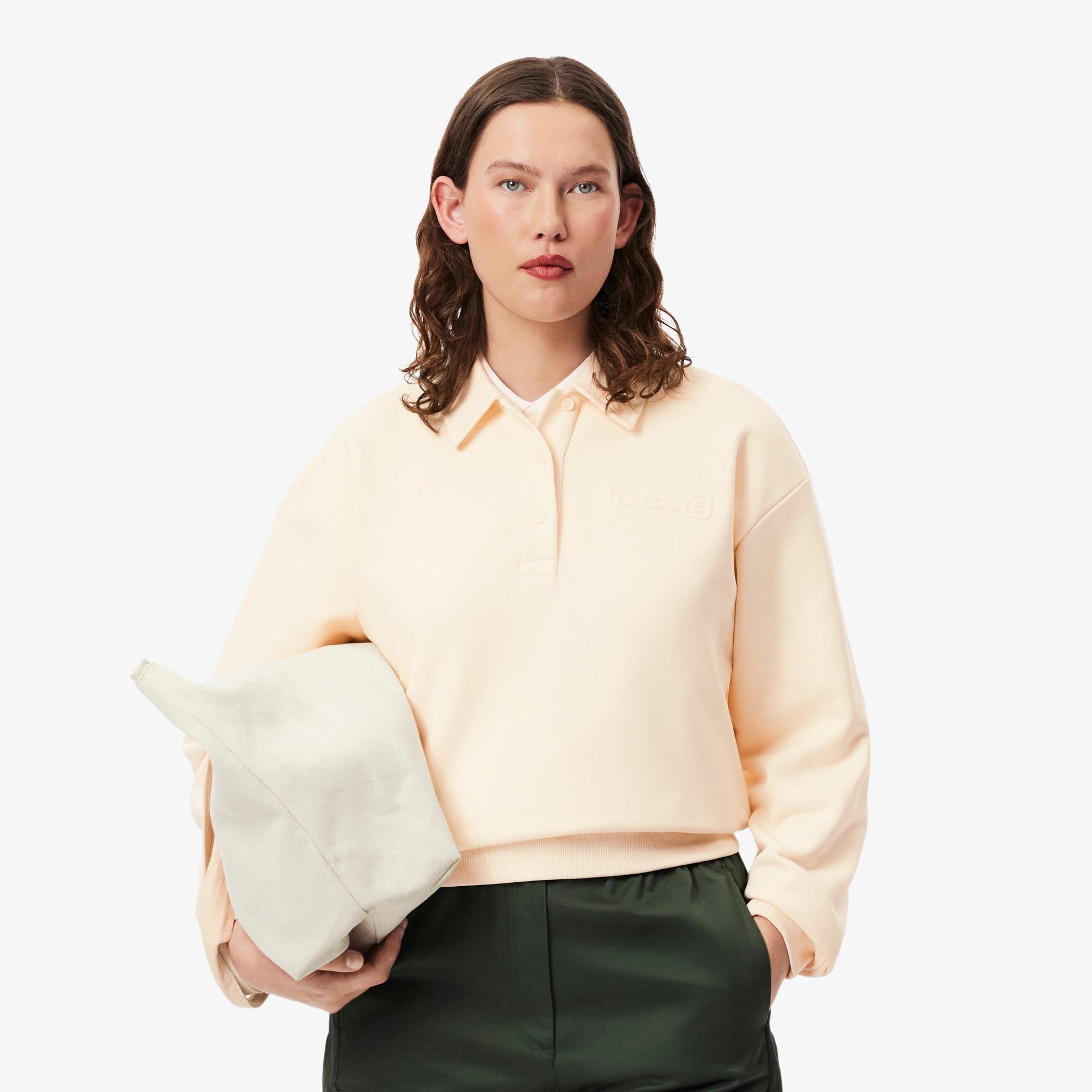 売れ筋商品|||スターター カットソー トップス レディース Women's Polo-Collar Long-Sleeve Sweatshirt Heather Women's Polo Collar Sweatshirt - Sweaters & Sweatshirts