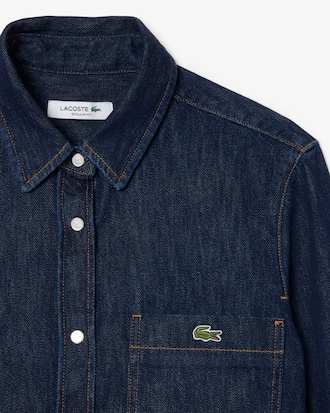Camisa de Mezclilla Ligera de Corte Regular
