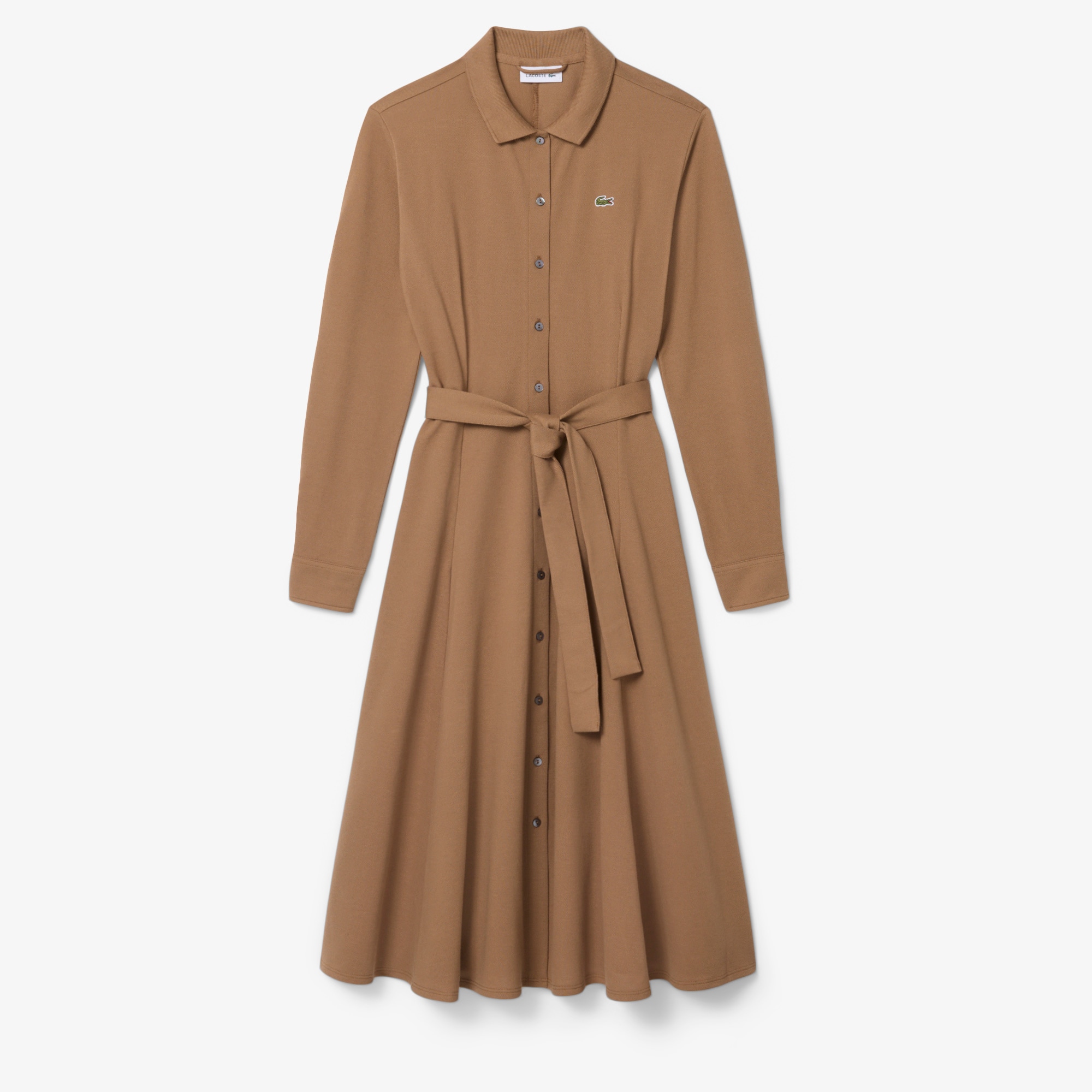 Polo Collar Belted Petit Piqué Dress