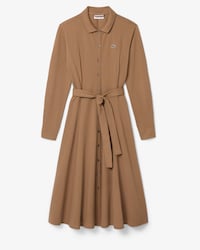 Vestido de Petit Piqu&eacute; con Cintur&oacute;n y Cuello Polo