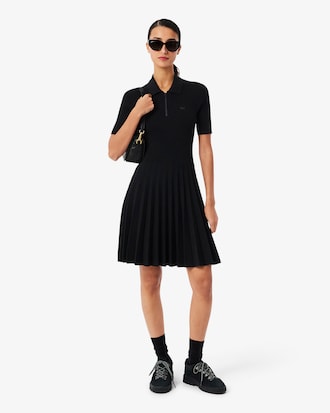 Women's Pleated Polo Collar Dress