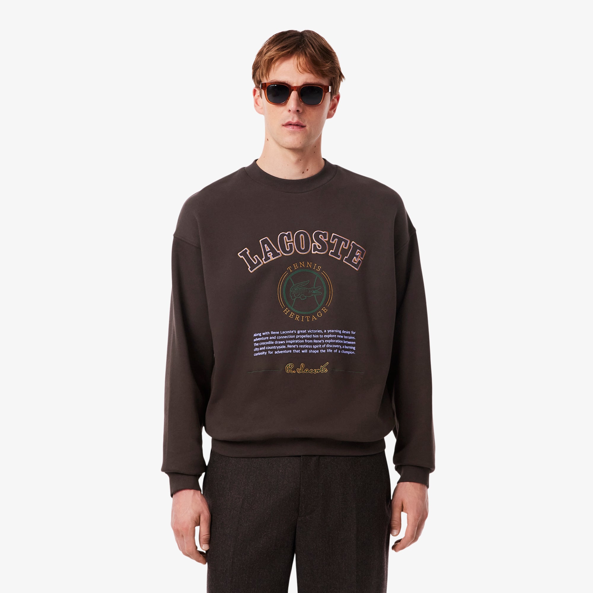 Lacoste Men's Heritage Embroidery Fleece Sweatshirt