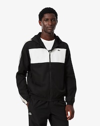 Chamarra deportiva color block con rayas de la marca