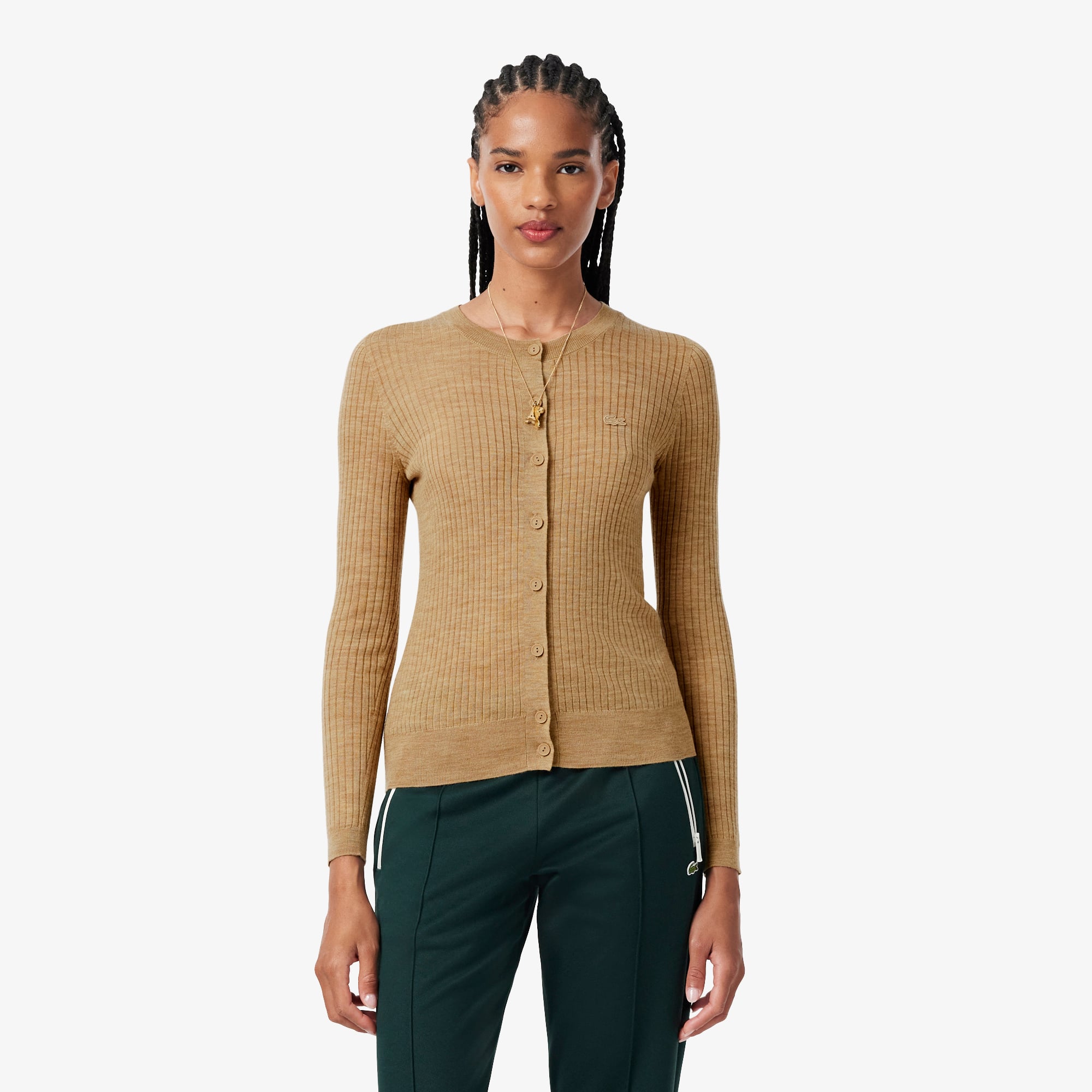 Women's Rib Knit Merino Wool Cardigan