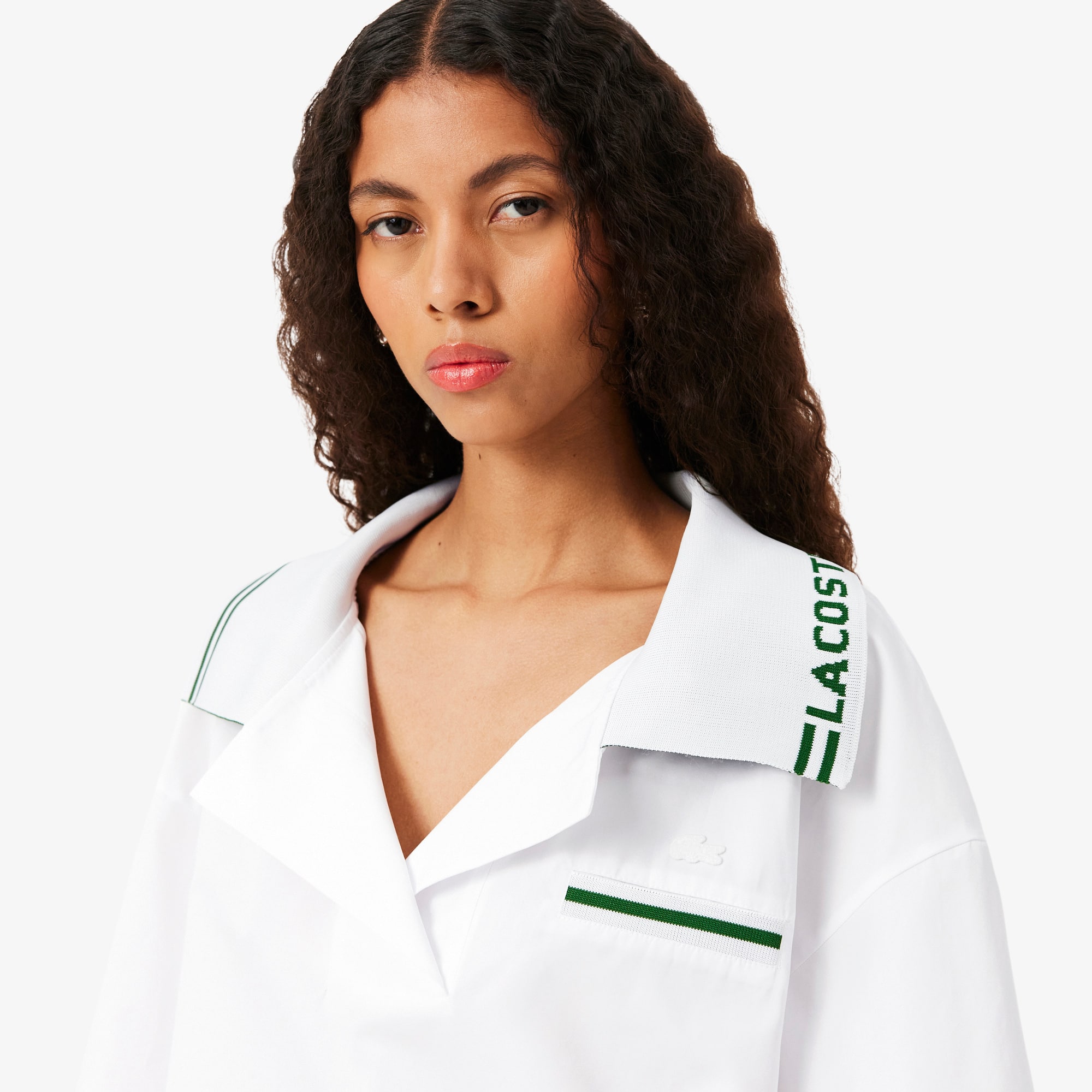 Runway Logo Collar Oversized Popover Shirt
