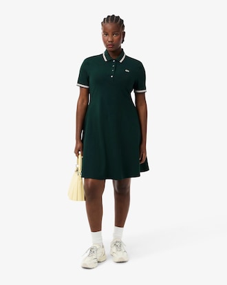 Women's Stretch Polo Collar Skater Dress