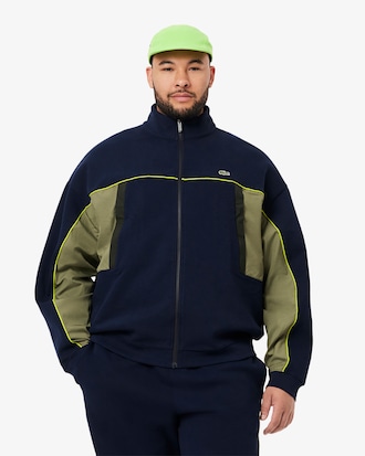 Men's Loose Fit Zip-Up Piqué Sweatshirt