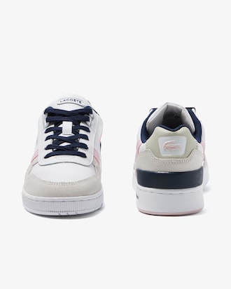 Sneakers Lacoste T-Clip en piel color pop para mujer