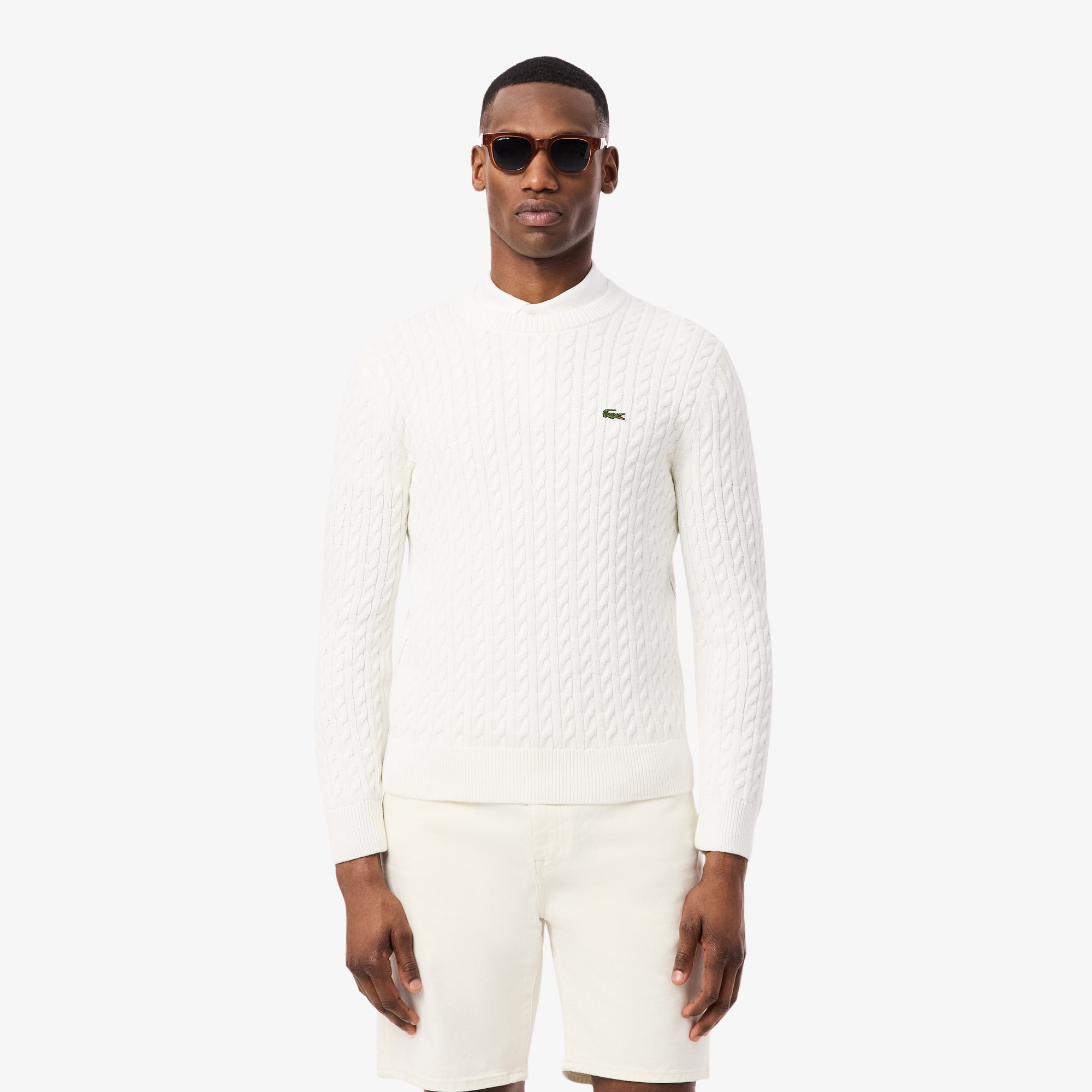 Lacoste Men's Cable Knit Cotton Sweater