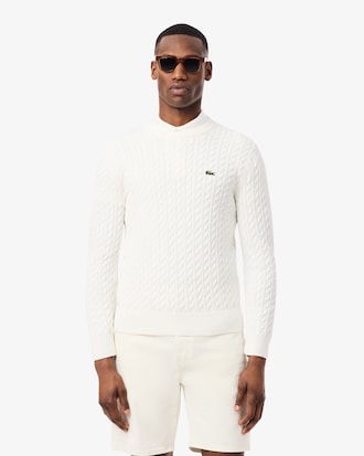 Pull homme en maille de coton torsad&eacute;e