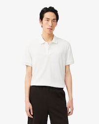 Regular Fit Ribbed Knit Polo Shirt