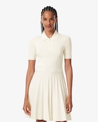 Vestido Plisado De Cuello Polo