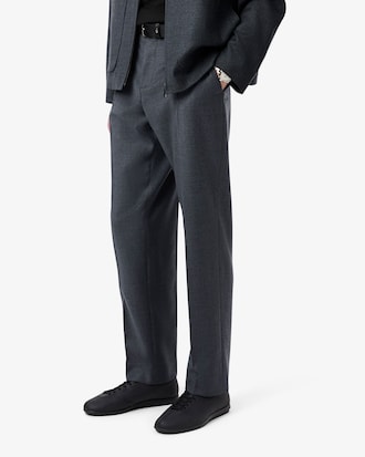 Regular Fit Felted Wool Suit Pants
