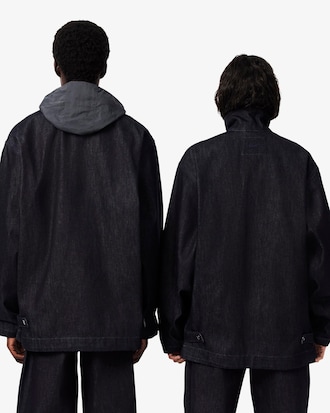 Runway High Neck Indigo Denim Jacket