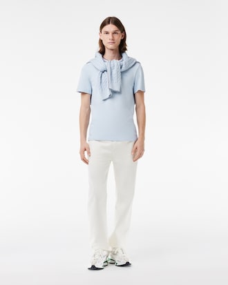 Men's Stretch Piqué Striped Collar T-Shirt
