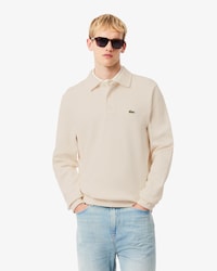 Men's Ribbed Cotton Polo Collar Sweatshirt