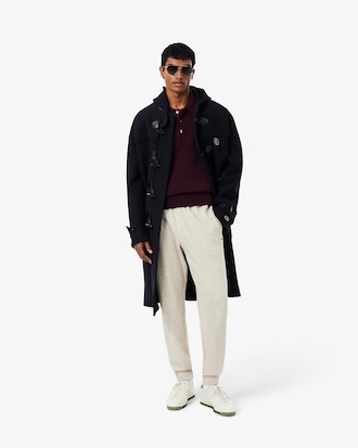 Pull col polo laine feutr&eacute;e