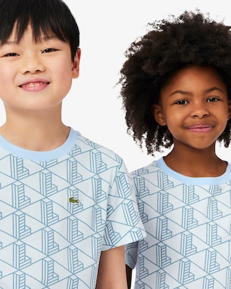 Kids' Monogram Print Cotton T-Shirt