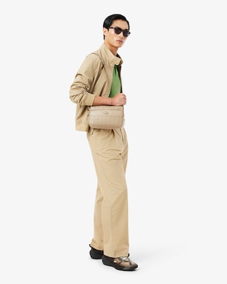 Sac reporter monogramme en cuir