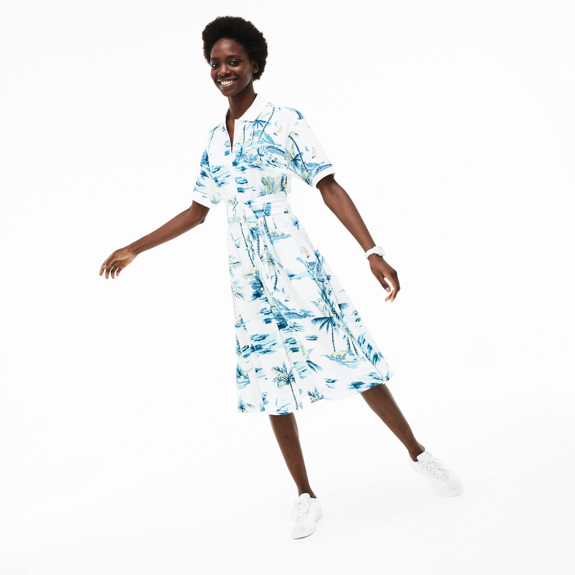 lacoste belted dress