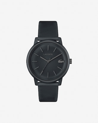 Men's Lacoste.12.12 Move 3 Hands Watch Black Silicone