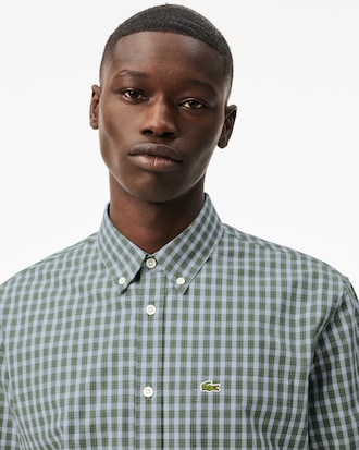 Men's Regular Fit Plaid Poplin Shirt