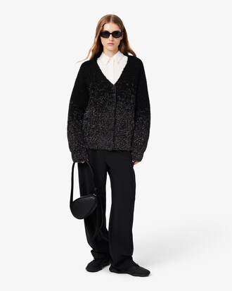 C&aacute;rdigan de Jacquard en Degradado con Efecto Metalizado