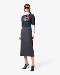 Runway Flap Detail Midi Skirt