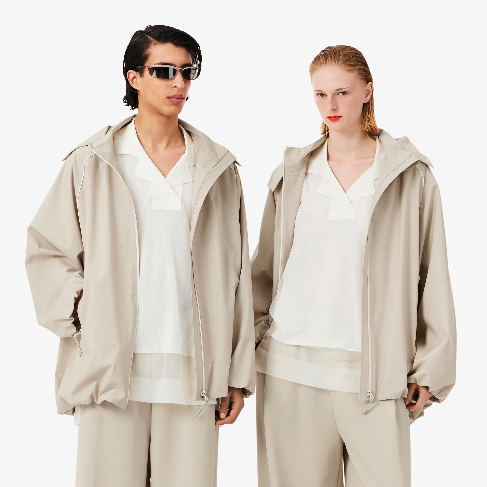Lacoste Runway Canvas Track Jacket - 2 - Xxs/x In Beige