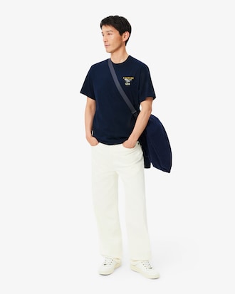 Playera de Tejido Jersey con Bordados y Estampados de Tenis