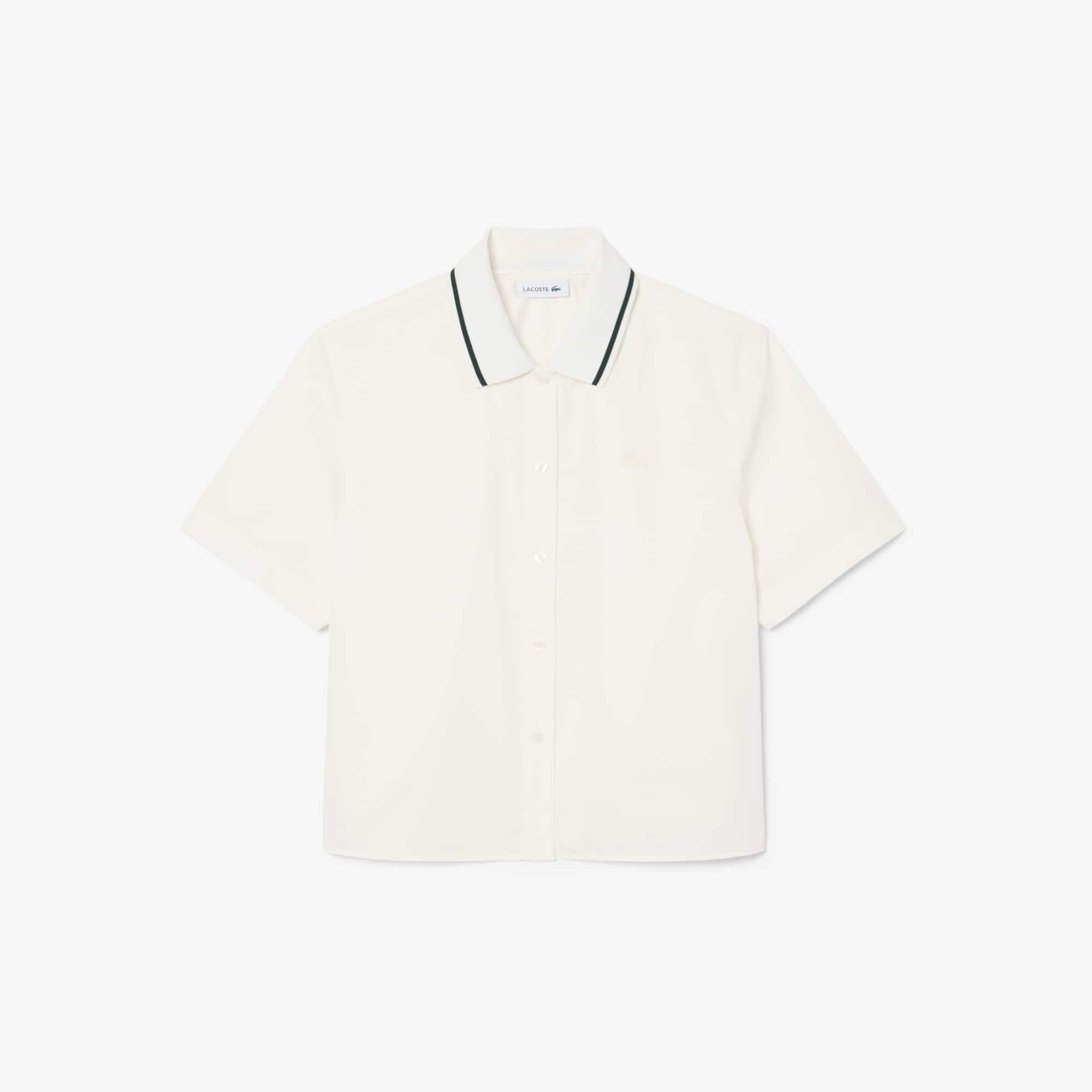 Petit Piqué Effect Oversized Shirt