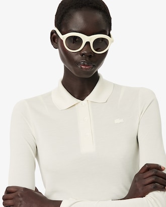 Runway Slim Fit Long Silk Sleeved Polo Shirt