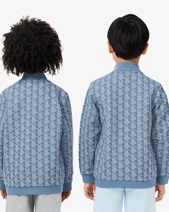 Sweatshirt zipp&eacute; avec monogramme et col montant