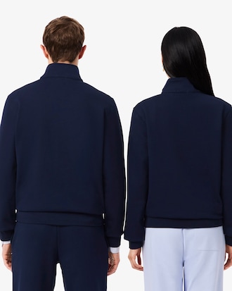 High Neck Embossed Zipped Sweatshirt